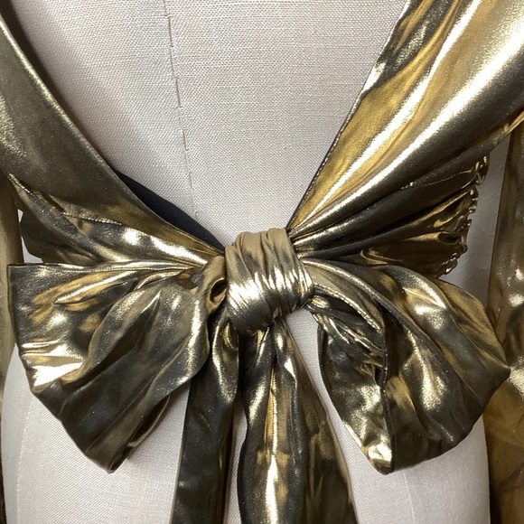 Camila Coelho Metallic Gold Cropped Top L - Picture 6 of 12
